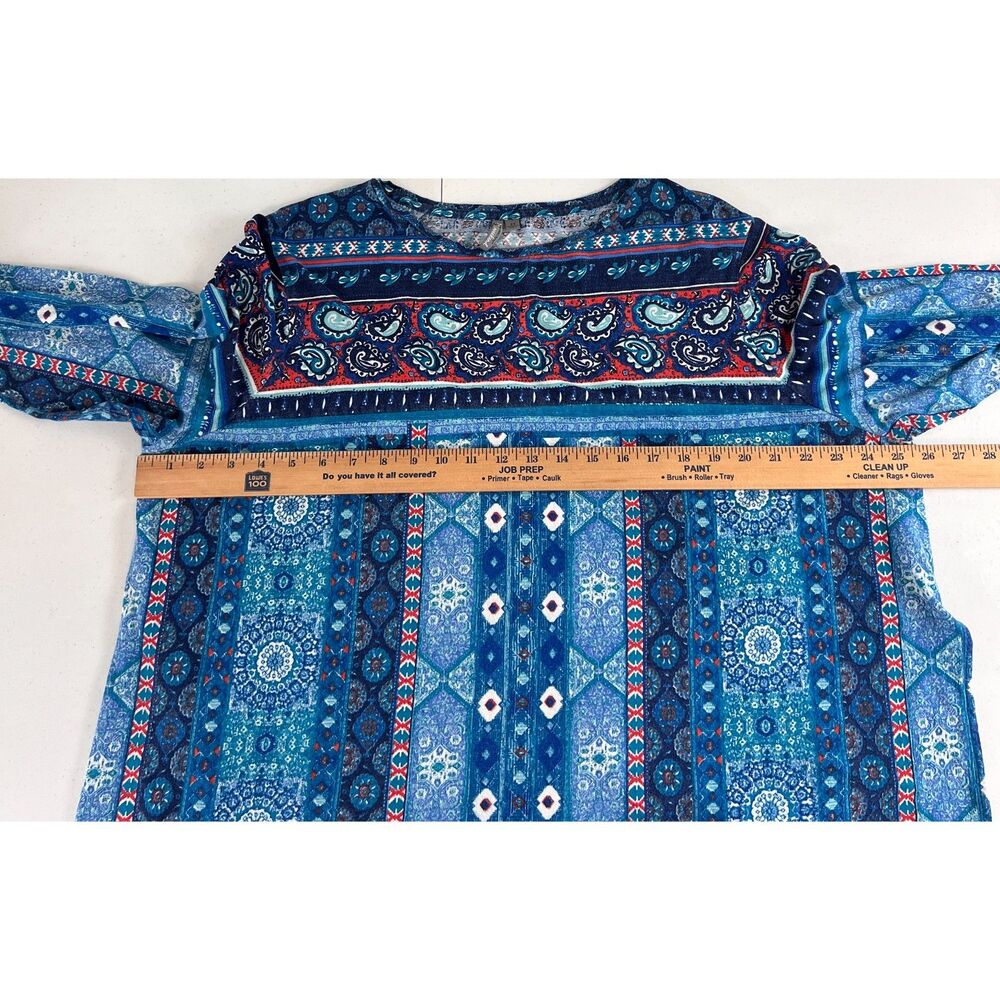 New Directions Weekend Women's Blue Orange White Paisley Print Top Size 2X - Picture 5 of 8